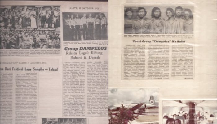 Kliping koran perjalanan musik Dampelos. (Dok. Johny Damar)