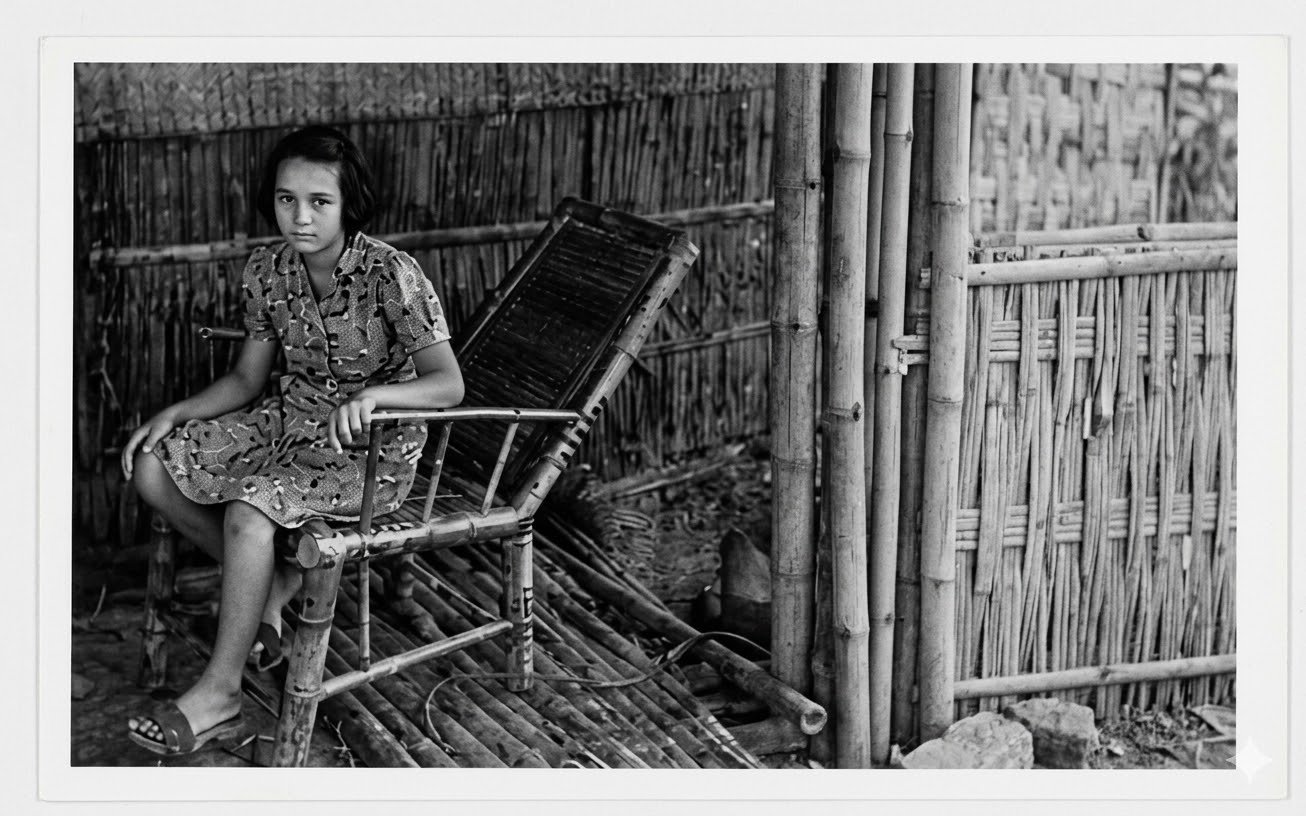 Emma Cseszko, (gambar direproduksi Kembali) gadis berusia tiga belas tahun, anak tertua dari empat bersaudara Cseszko, yang disiksa oleh Jepang. Ibunya disiksa dan dipenggal kepalanya. Foto ini diambil sesaat setelah Emma diselamatkan. (Foto: Ist)