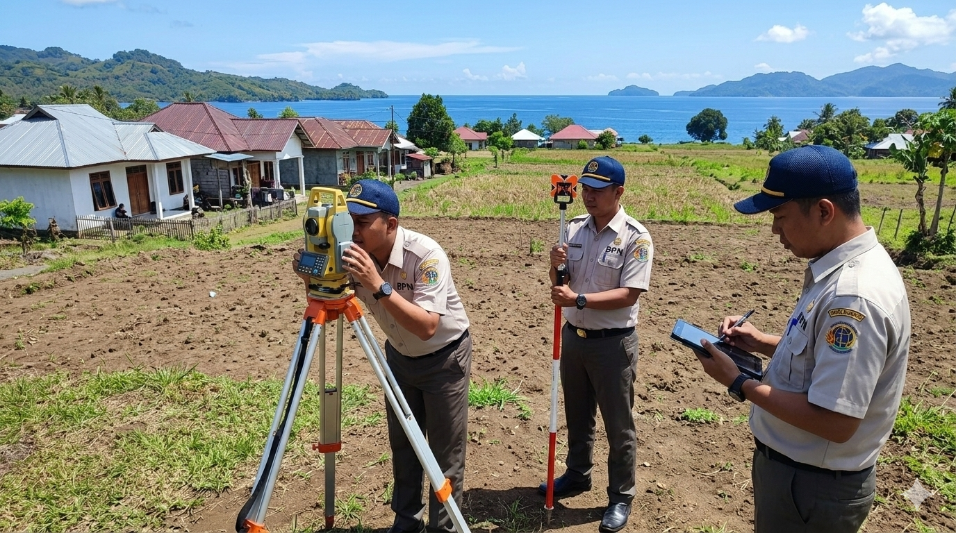 Gambar ilustrasi gemini petugas pengukuran tanah. (Foto: Ist)