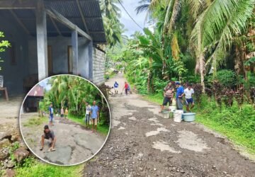 Masyarakat Kampung Utaurano Gotong Royong Cor Jalan Rusak, Kapitalaung: Jangan Tunggu, Kita Bergerak!