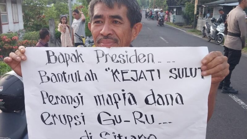 Warga Tagulandang Gelar Aksi Damai Dukung Kejati Tangkap Koruptor Dana Bencana Gunung Ruang