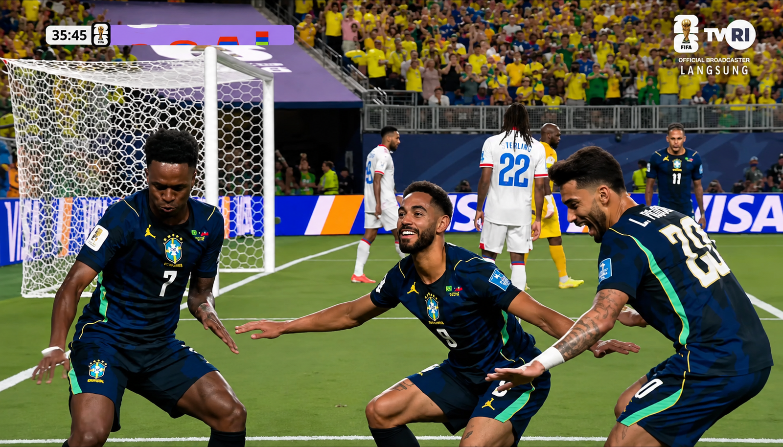 Selebrasi Matheus Cunha usai membobol gawang Tahiti. (Foto: Tangkapan layar Youtube)