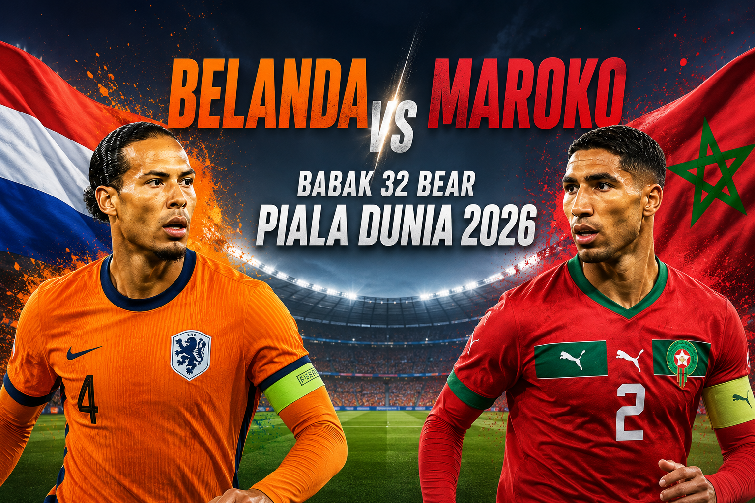Prediksi Belanda vs Maroko. (Foto: Ist)