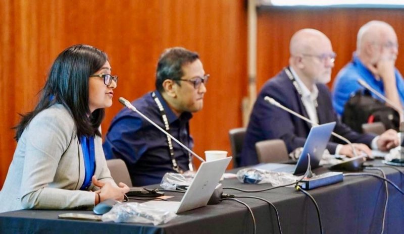 Ery Punta Hendraswara, sekretaris Pandi menyampaikan paparan tentang abuse DNS di aidang ICANN. (foto: PANDI)