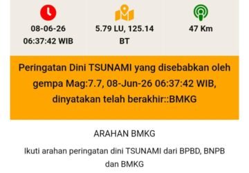BMKG Cabut Peringatan Dini Tsunami Pasca Gempa M 7,7 di Sulawesi Utara, Warga Diminta Tetap Waspada