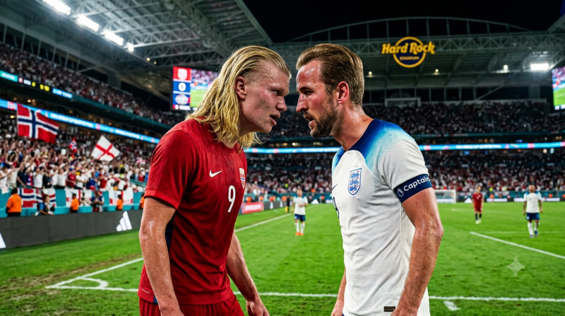 Ilustrasi Inggris Vs Norwegia. (gambar: Selusurnews)