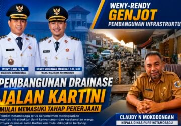 Pemkot Kotamobagu Bangun Drainase Jalan Kartini, Anggaran Rp 491 Juta