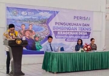 Wakil Bupati Kepulauan Sangihe Hadiri Pengukuhan dan Bimtek Agen Desa PERISAI BPJS Ketenagakerjaan