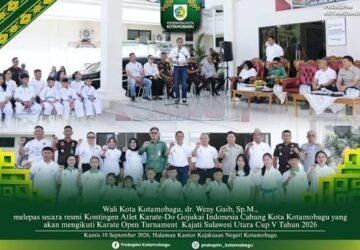 Wali Kota Weny Gaib Lepas Kontingen Karate Gojukai Kotamobagu ke Kajati Sulut Cup V